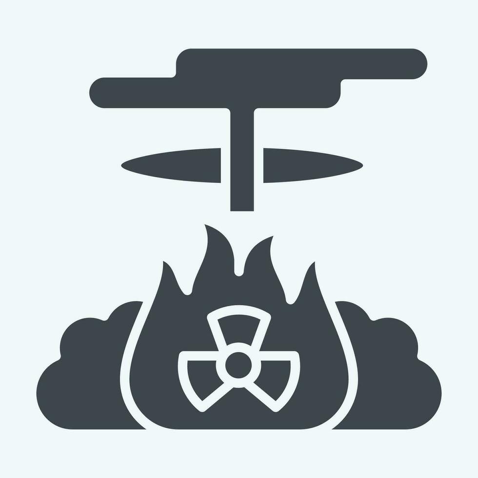 Icon Nuclear Blast. related to Nuclear symbol. glyph style. simple design editable. simple illustration vector