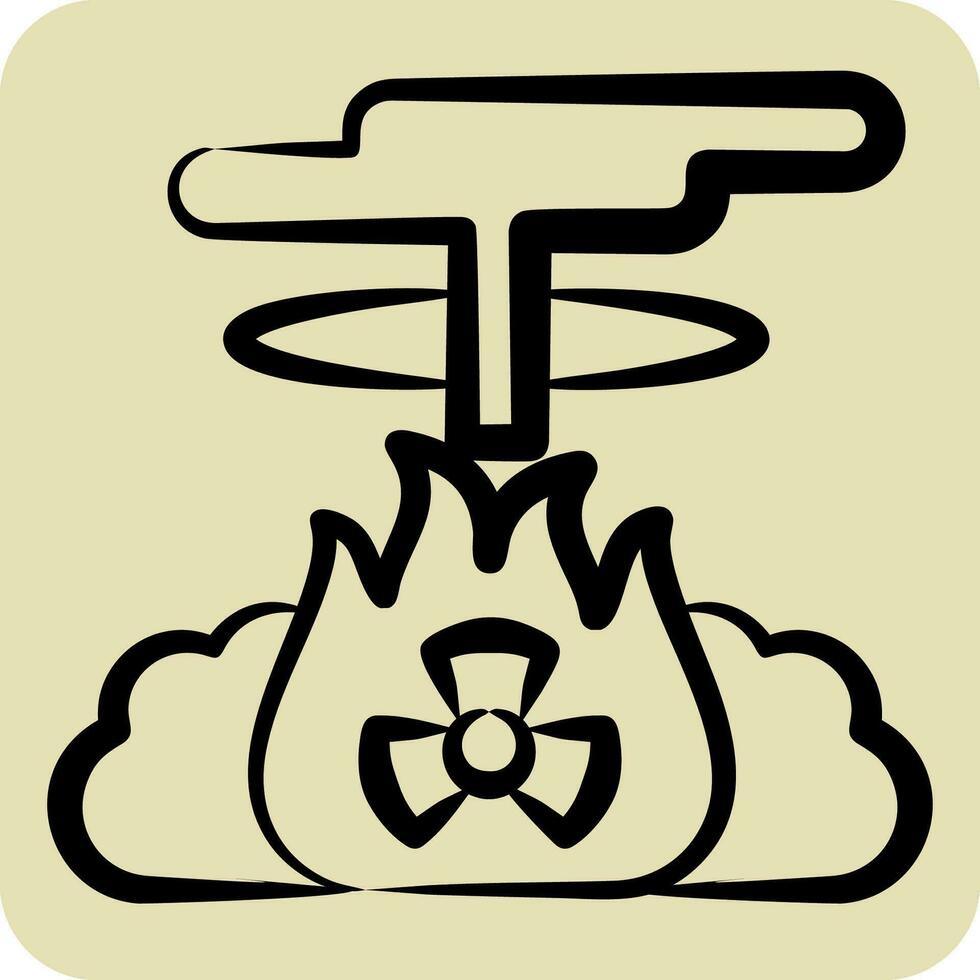 Icon Nuclear Blast. related to Nuclear symbol. hand drawn style. simple design editable. simple illustration vector