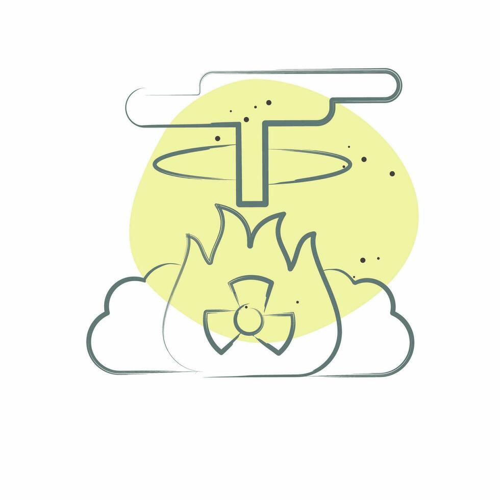 Icon Nuclear Blast. related to Nuclear symbol. Color Spot Style. simple design editable. simple illustration vector