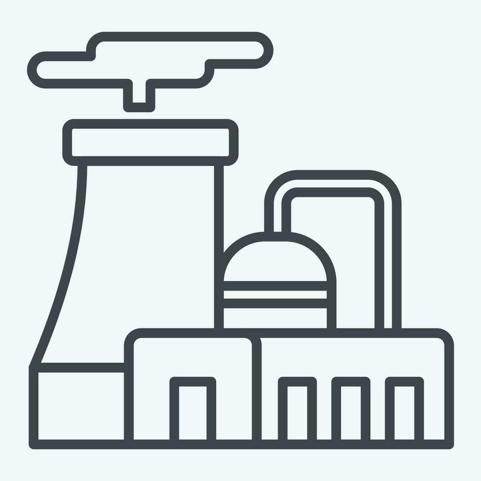 Icon Nuclear Plant. related to Nuclear symbol. line style. simple design editable. simple illustration vector