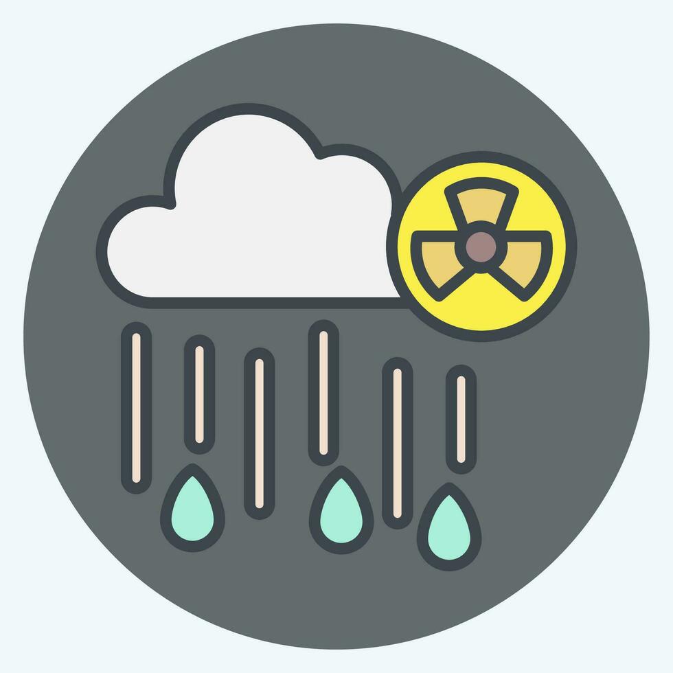 icono nuclear lluvia. relacionado a nuclear símbolo. color compañero estilo. sencillo diseño editable. sencillo ilustración vector