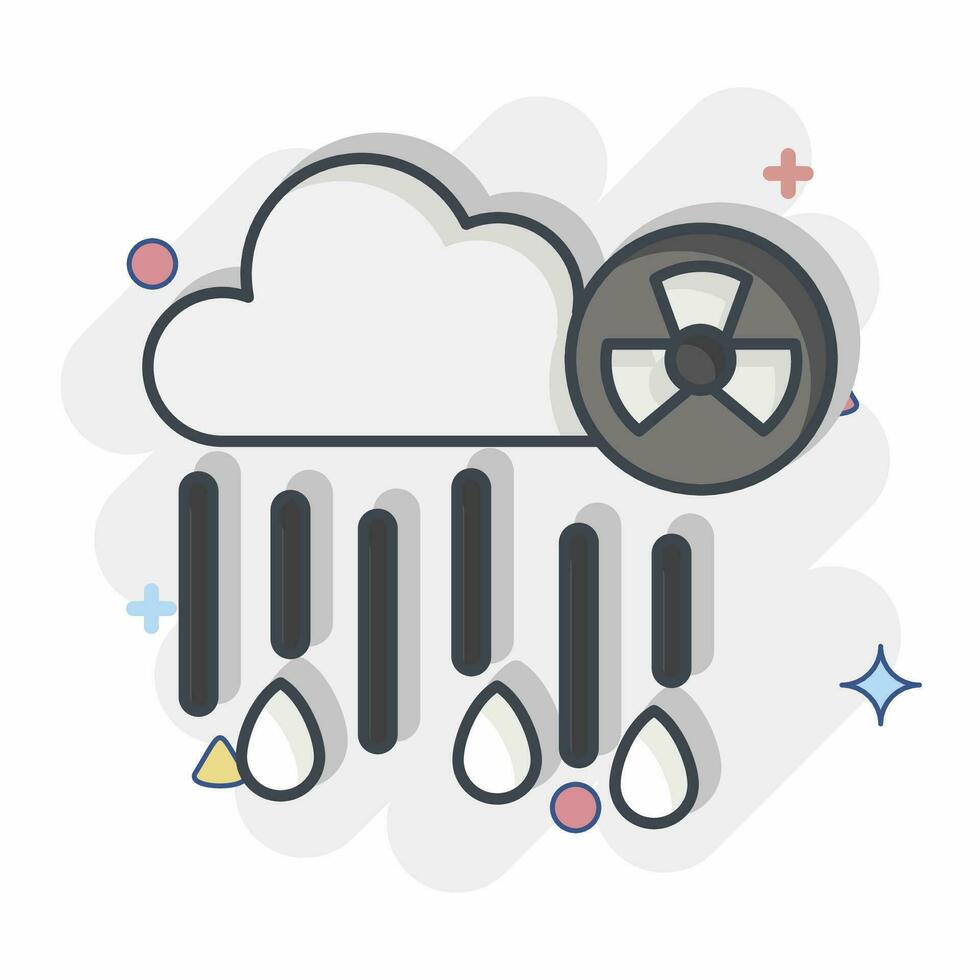 Icon Nuclear Rain. related to Nuclear symbol. comic style. simple design editable. simple illustration vector