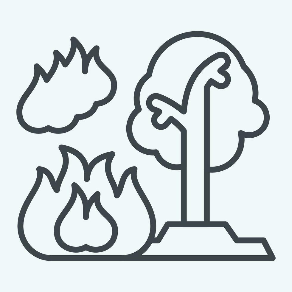 Icon Forest Fires. related to Nuclear symbol. line style. simple design editable. simple illustration vector