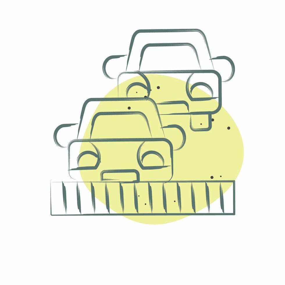 Icon Start Line. related to Racing symbol. Color Spot Style. simple design editable. simple illustration vector