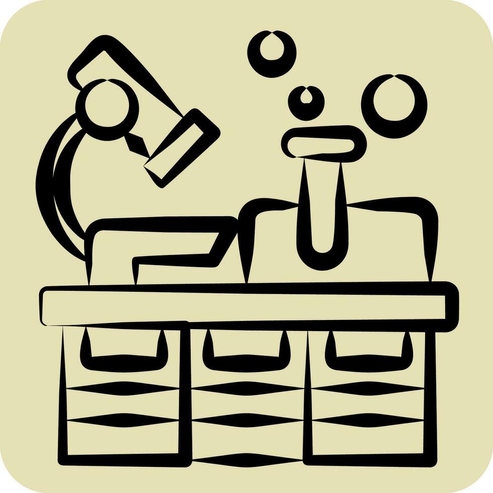 Icon Laboratory. related to Nuclear symbol. hand drawn style. simple design editable. simple illustration vector