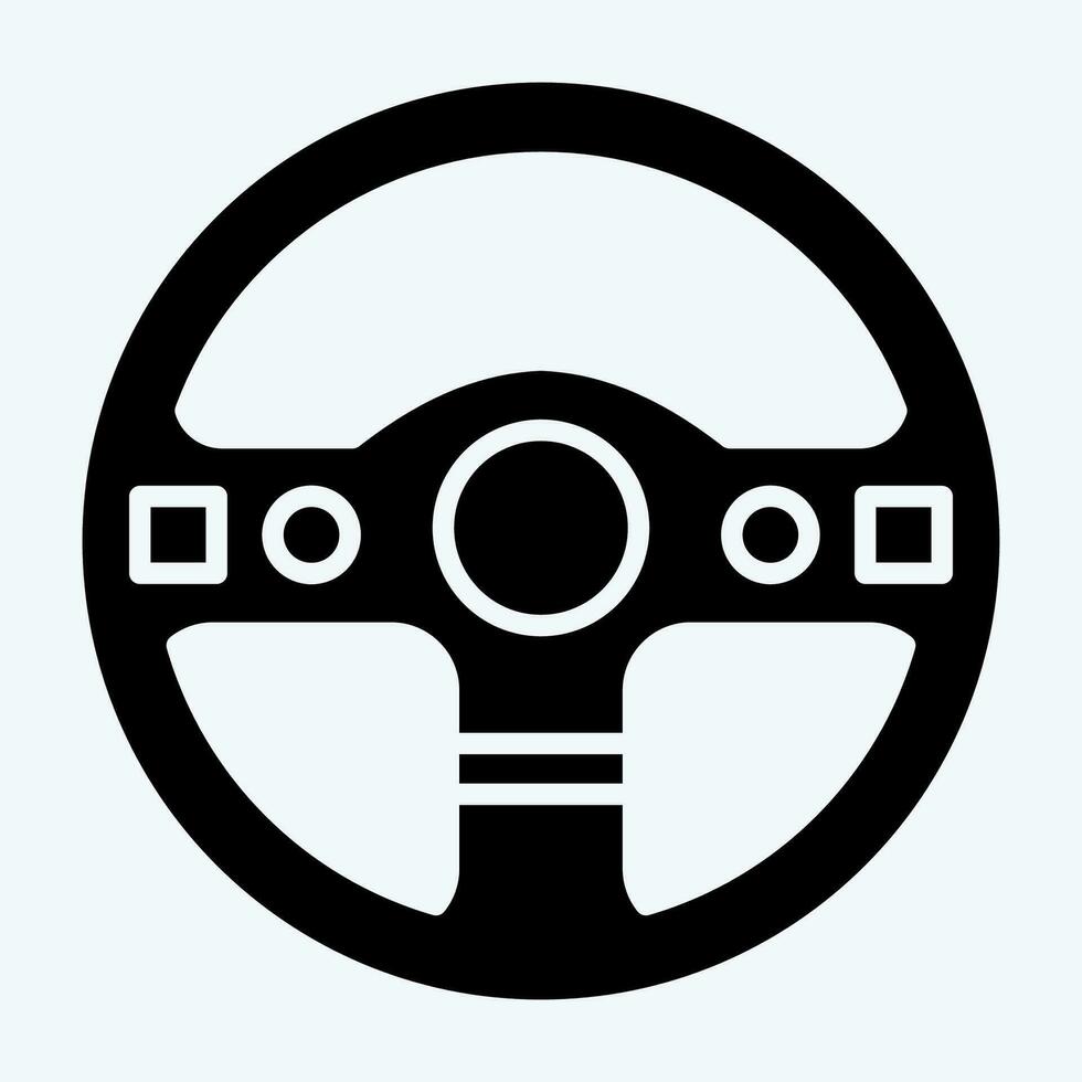 Icon Steering Wheel. related to Racing symbol. glyph style. simple design editable. simple illustration vector