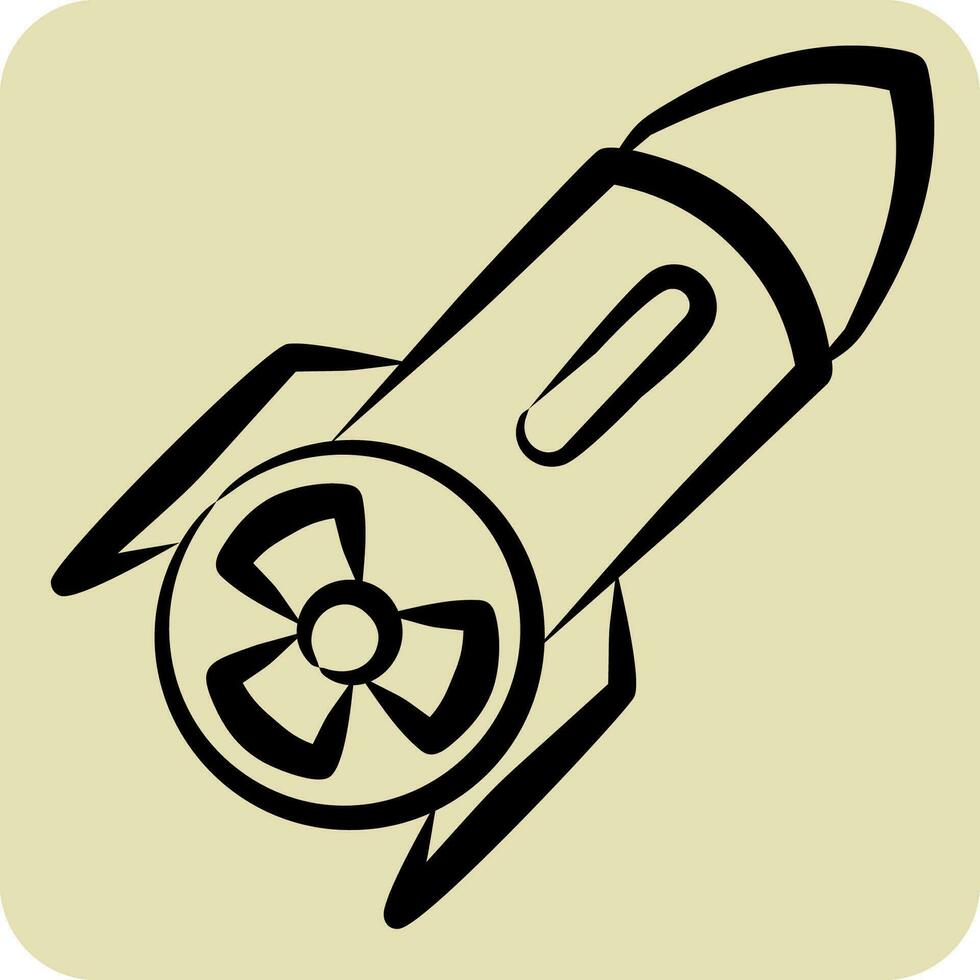 Icon Nuclear Label. related to Nuclear symbol. hand drawn style. simple design editable. simple illustration vector