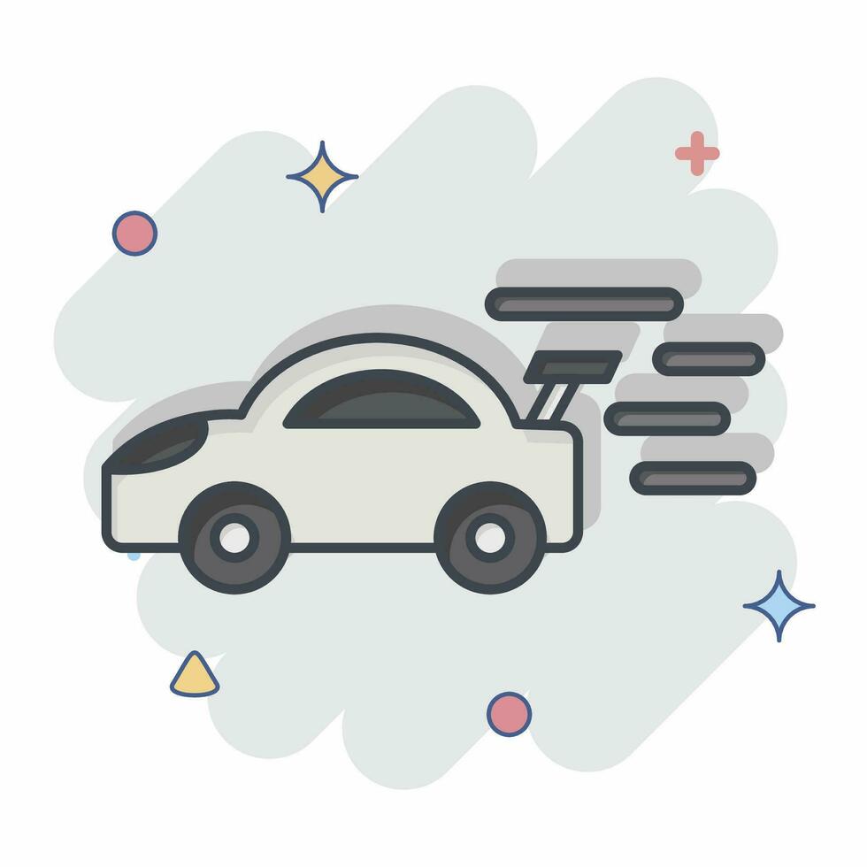 Icon Race Car. related to Racing symbol. comic style. simple design editable. simple illustration vector