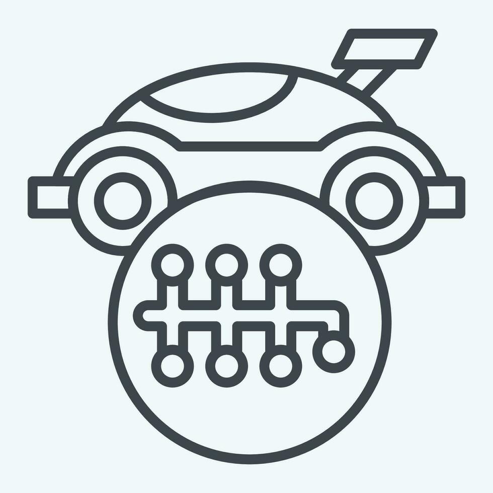 Icon Gearshift. related to Racing symbol. line style. simple design editable. simple illustration vector