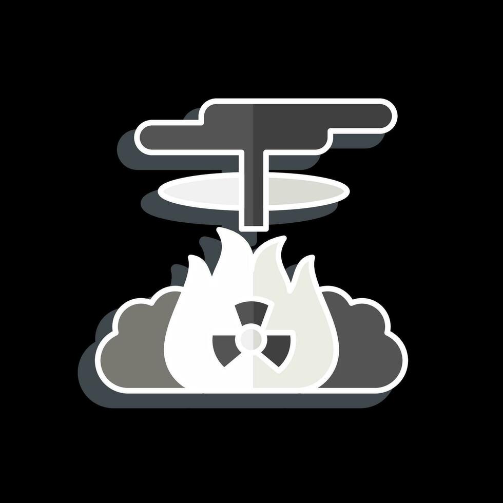 icono nuclear explosión. relacionado a nuclear símbolo. lustroso estilo. sencillo diseño editable. sencillo ilustración vector
