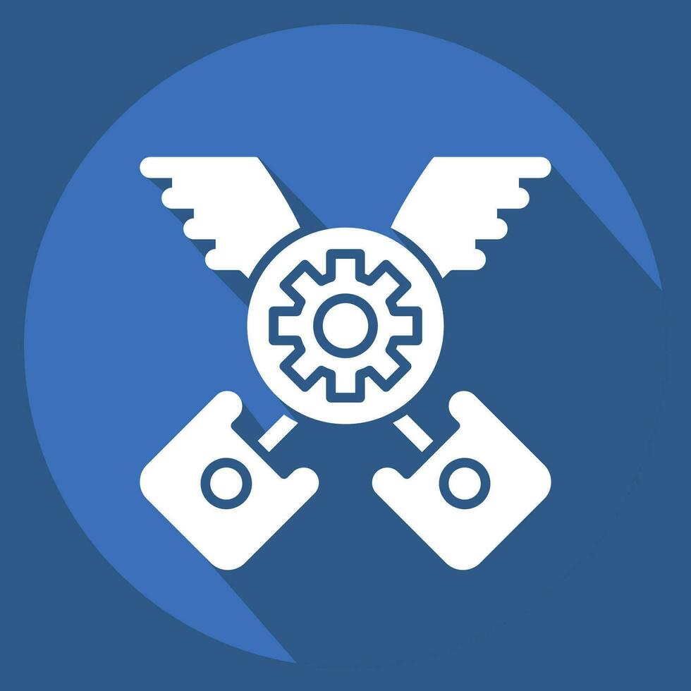 Icon Piston. related to Racing symbol. long shadow style. simple design editable. simple illustration vector