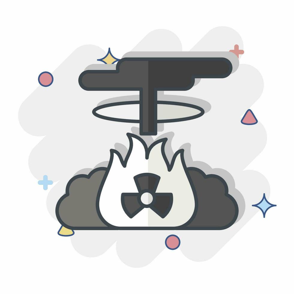 Icon Nuclear Blast. related to Nuclear symbol. comic style. simple design editable. simple illustration vector