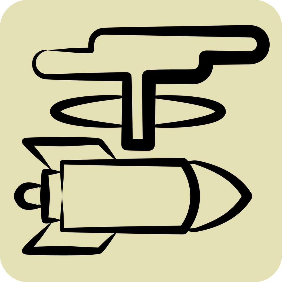 Icon Nuclear Weapon. related to Nuclear symbol. hand drawn style. simple design editable. simple illustration vector