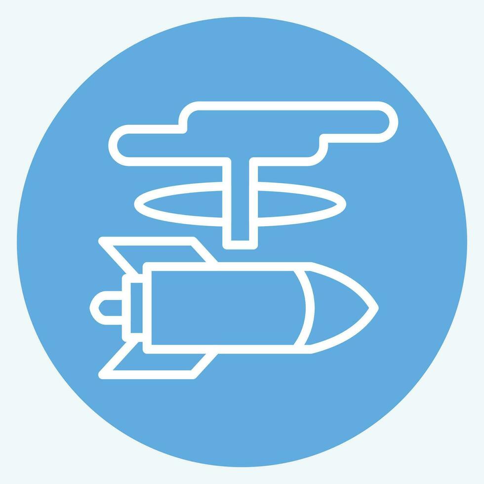 Icon Nuclear Weapon. related to Nuclear symbol. blue eyes style. simple design editable. simple illustration vector