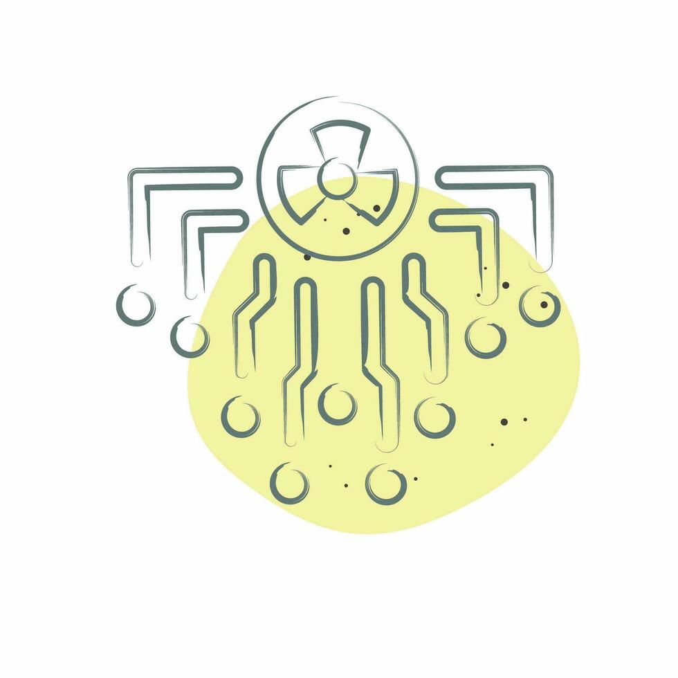 Icon Radiation. related to Nuclear symbol. Color Spot Style. simple design editable. simple illustration vector