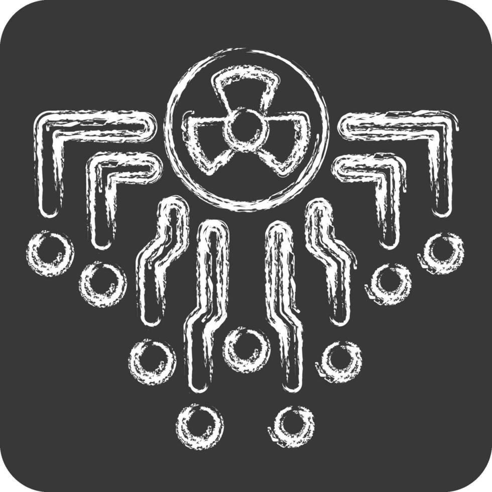 Icon Radiation. related to Nuclear symbol. chalk Style. simple design editable. simple illustration vector