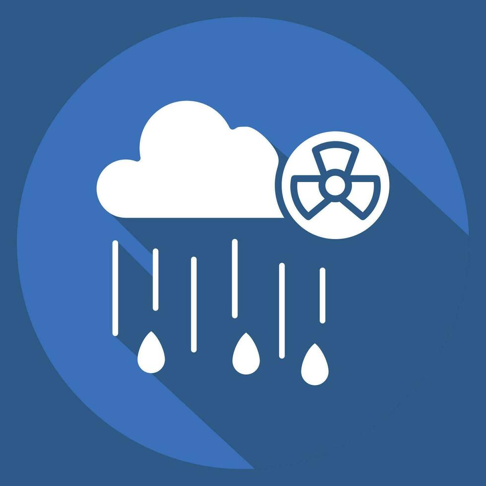 Icon Nuclear Rain. related to Nuclear symbol. long shadow style. simple design editable. simple illustration vector