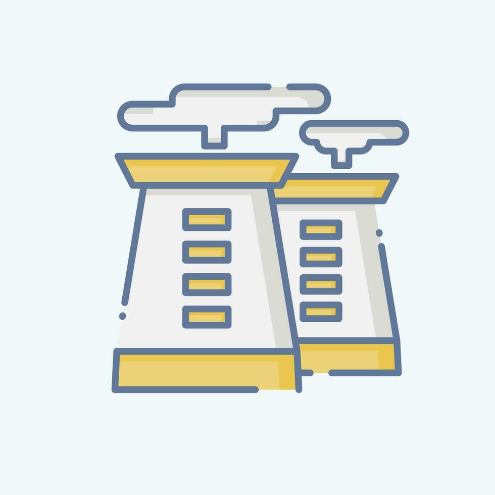 Icon Radioactive. related to Nuclear symbol. long shadow style. simple design editable. simple illustration vector