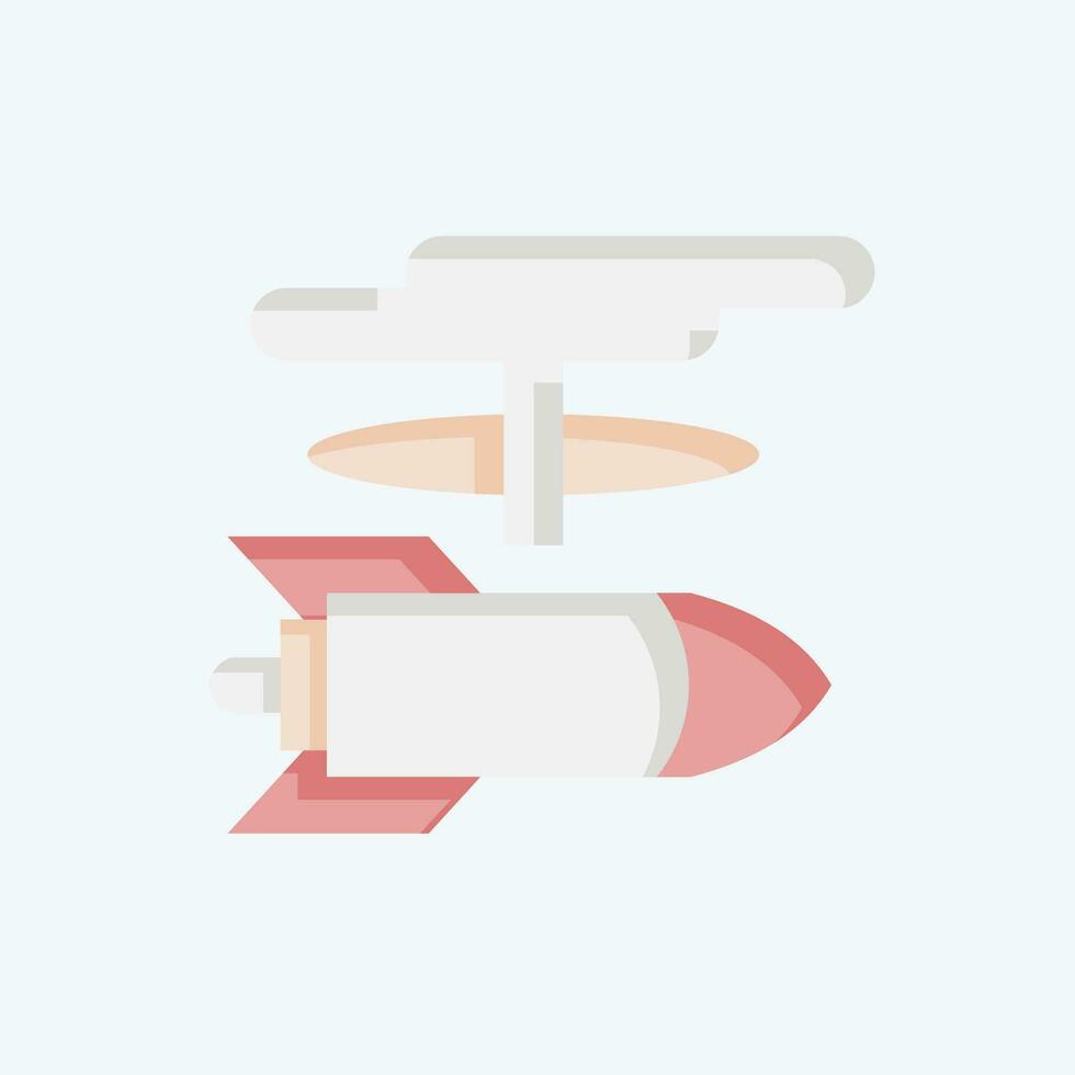 Icon Nuclear Weapon. related to Nuclear symbol. flat style. simple design editable. simple illustration vector