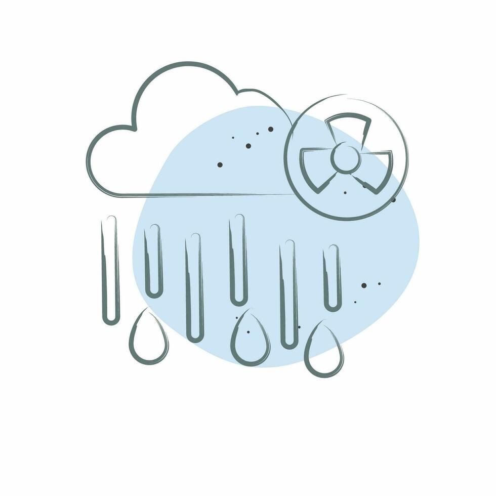 Icon Nuclear Rain. related to Nuclear symbol. Color Spot Style. simple design editable. simple illustration vector