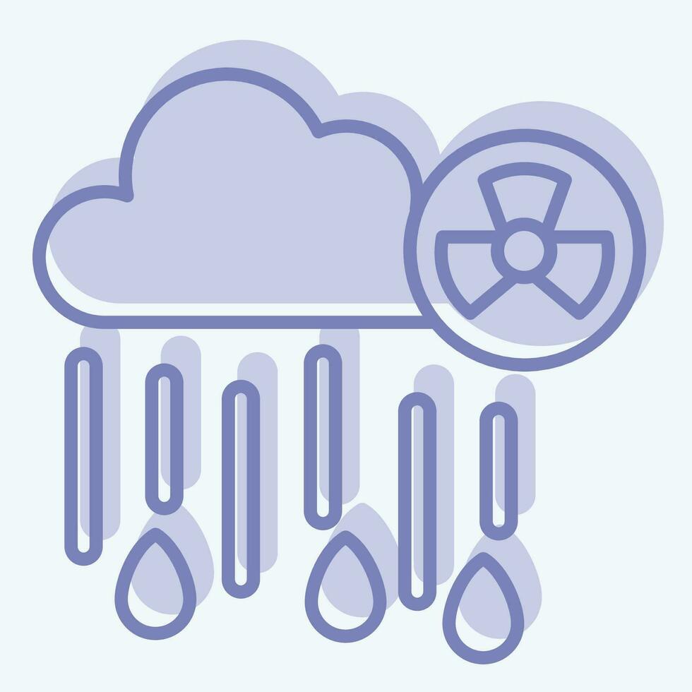 Icon Nuclear Rain. related to Nuclear symbol. two tone style. simple design editable. simple illustration vector