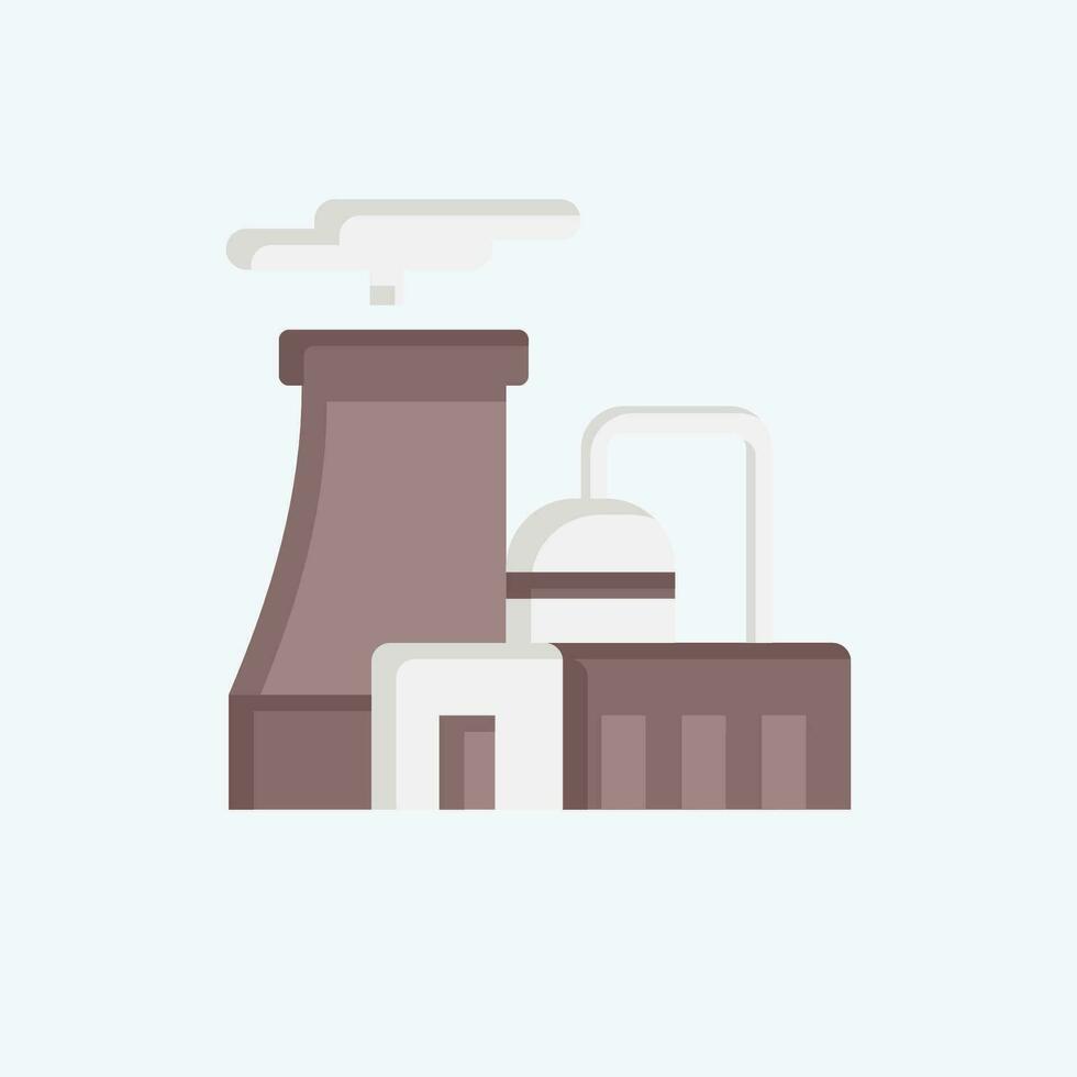Icon Nuclear Plant. related to Nuclear symbol. flat style. simple design editable. simple illustration vector