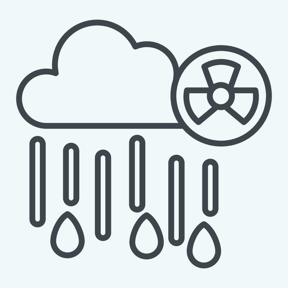 Icon Nuclear Rain. related to Nuclear symbol. line style. simple design editable. simple illustration vector