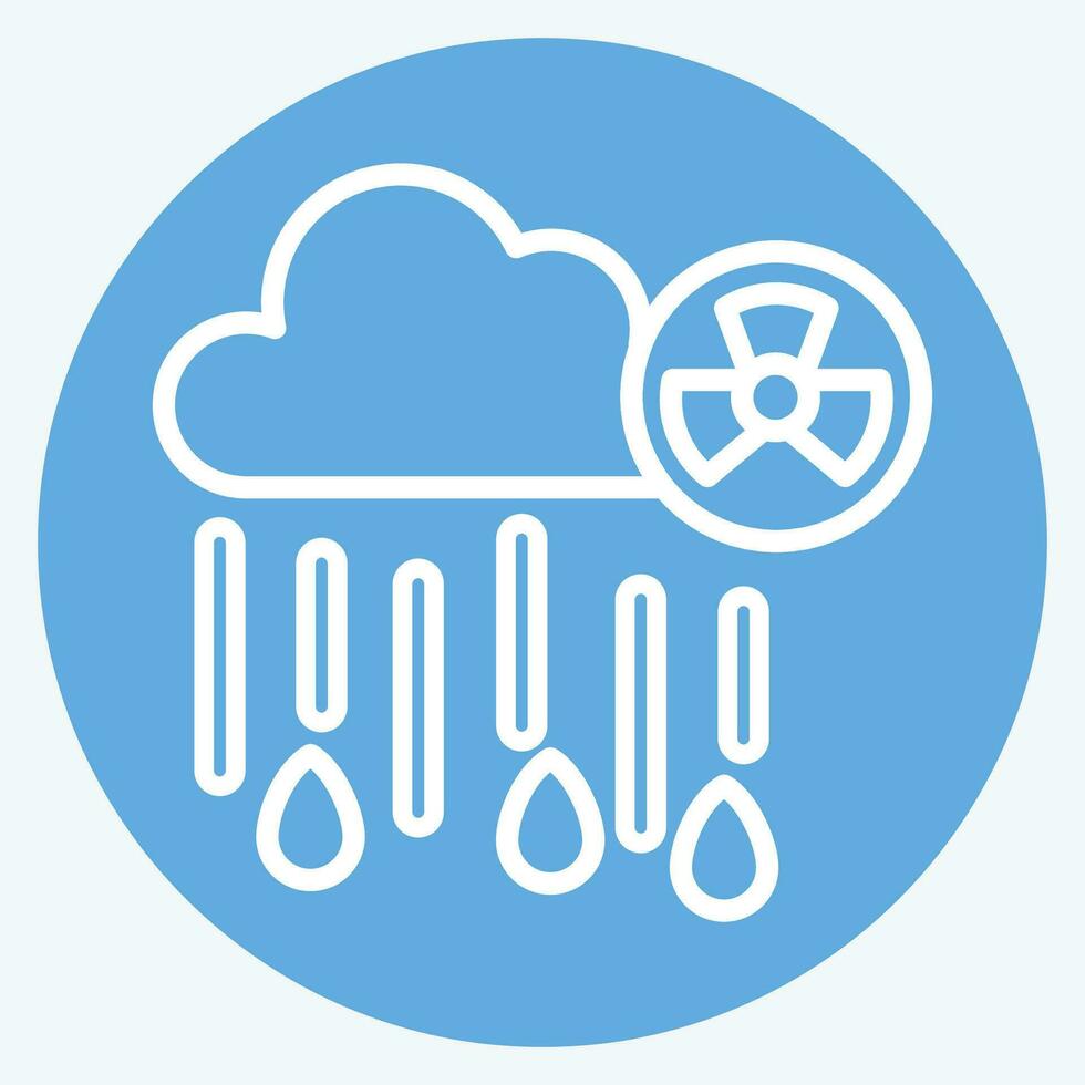 Icon Nuclear Rain. related to Nuclear symbol. blue eyes style. simple design editable. simple illustration vector