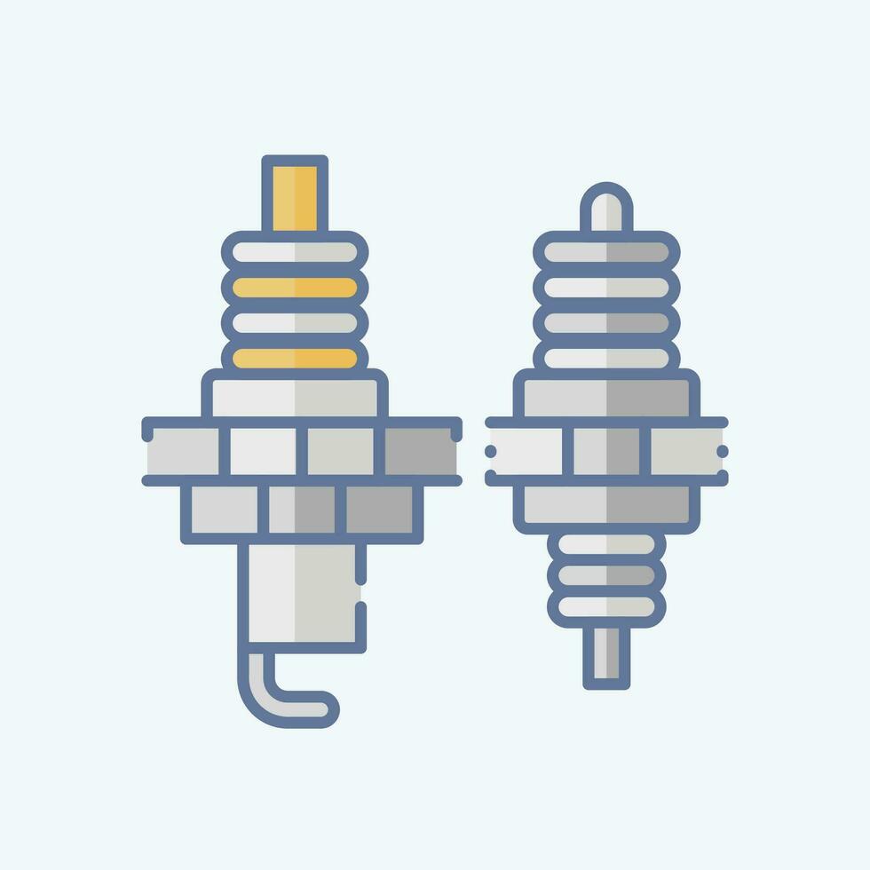 Icon Spark Plug. related to Racing symbol. doodle style. simple design editable. simple illustration vector