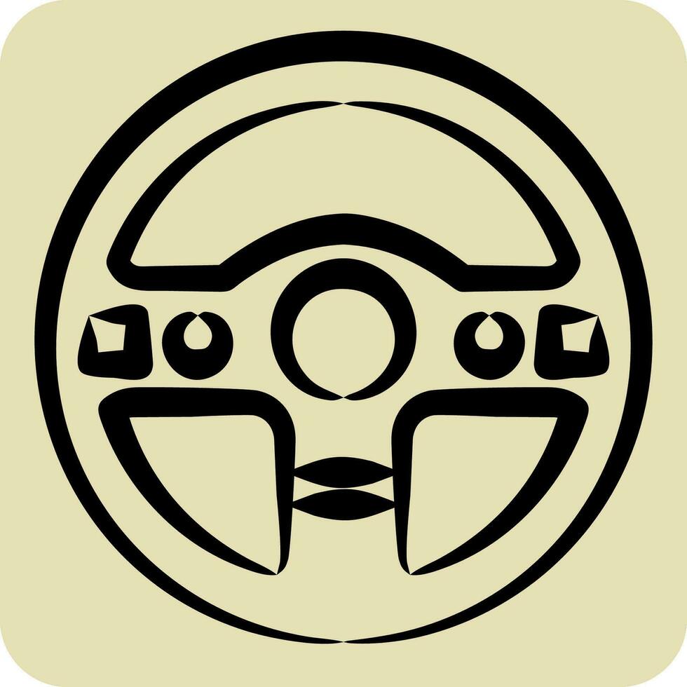 Icon Steering Wheel. related to Racing symbol. hand drawn style. simple design editable. simple illustration vector