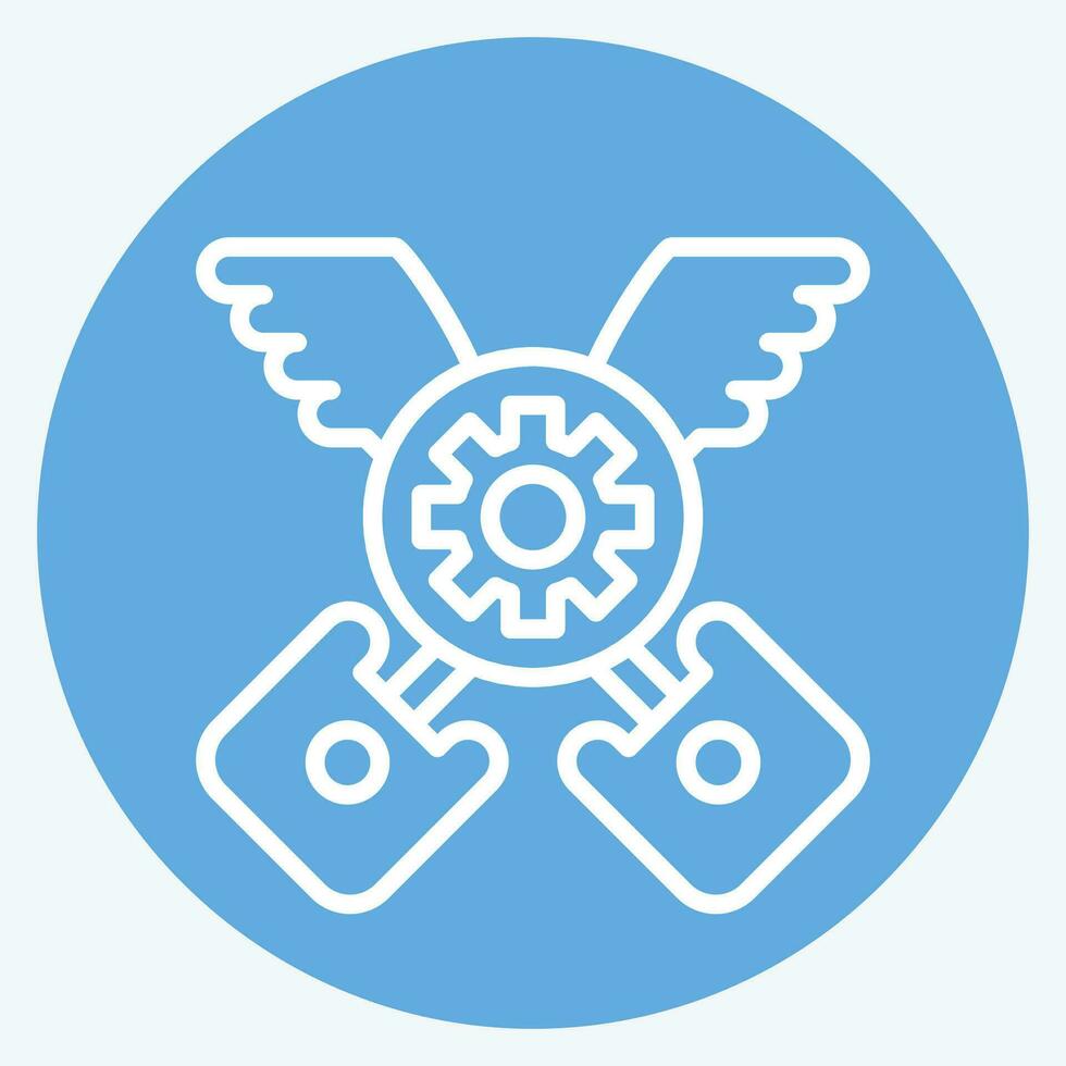 Icon Piston. related to Racing symbol. blue eyes style. simple design editable. simple illustration vector