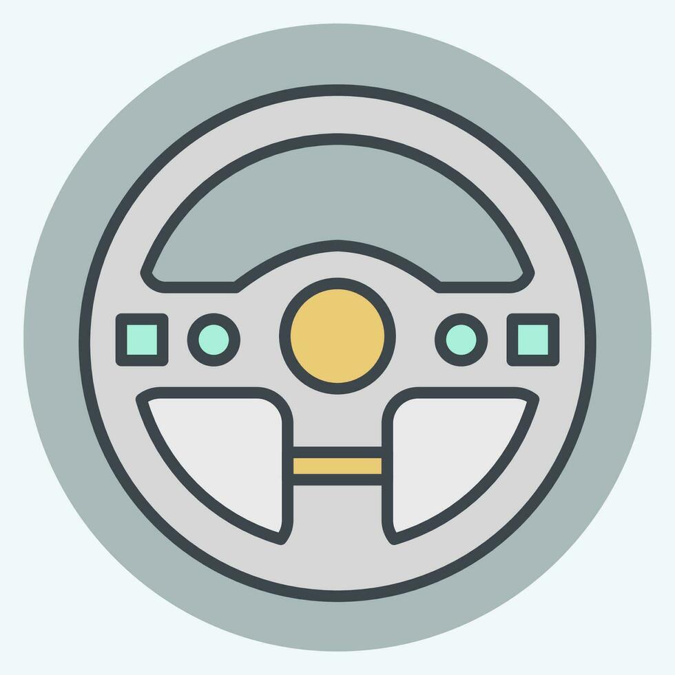 Icon Steering Wheel. related to Racing symbol. color mate style. simple design editable. simple illustration vector