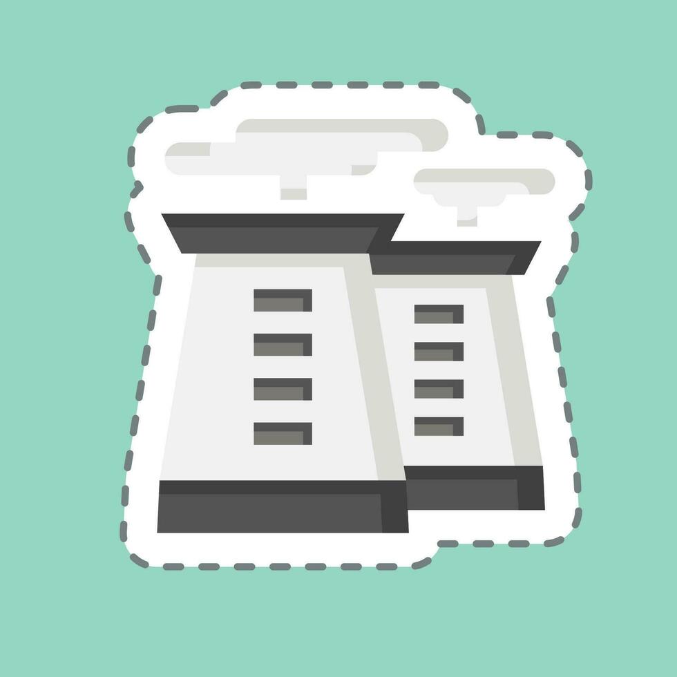 Sticker line cut Radioactive. related to Nuclear symbol. simple design editable. simple illustration vector