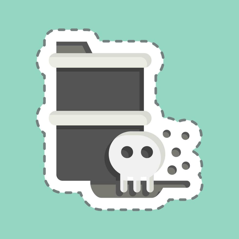 Sticker line cut Toxic Waste. related to Nuclear symbol. simple design editable. simple illustration vector