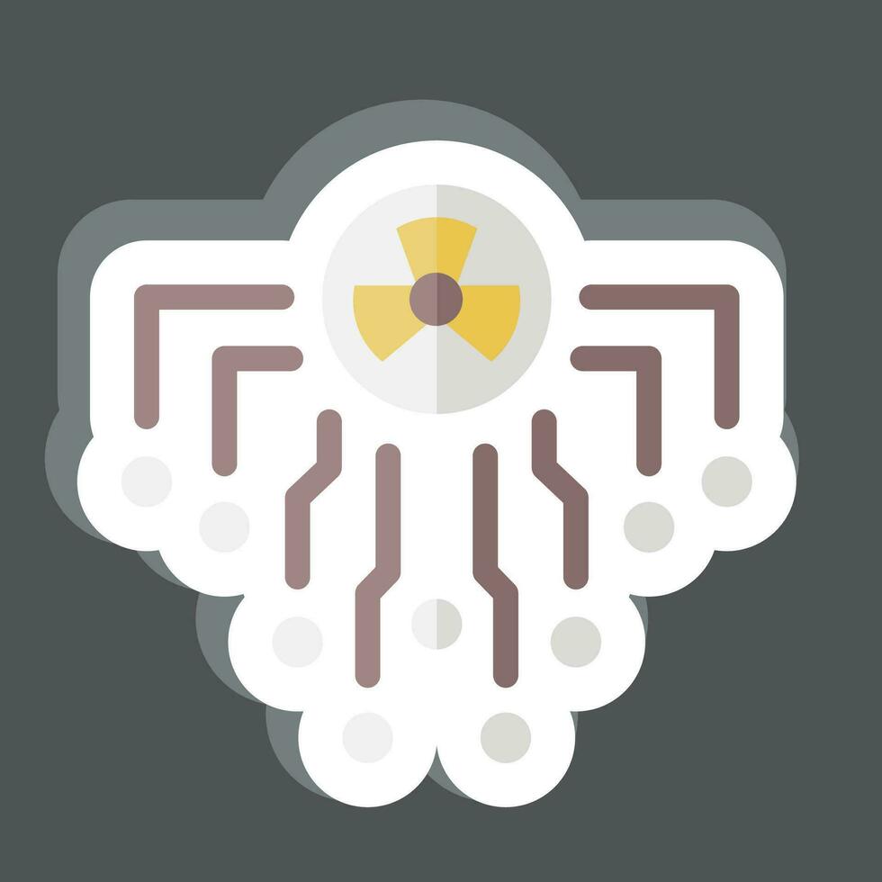 Sticker Radiation. related to Nuclear symbol. simple design editable. simple illustration vector