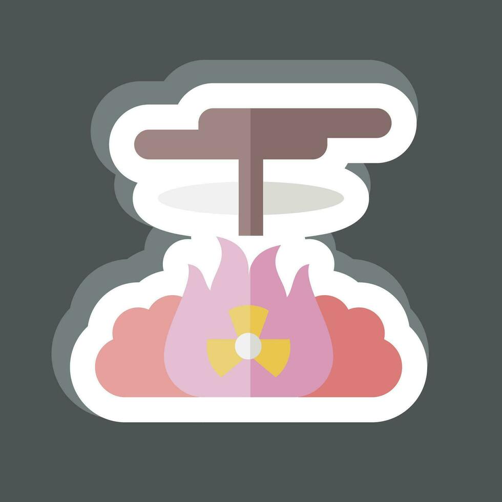 Sticker Nuclear Blast. related to Nuclear symbol. simple design editable. simple illustration vector