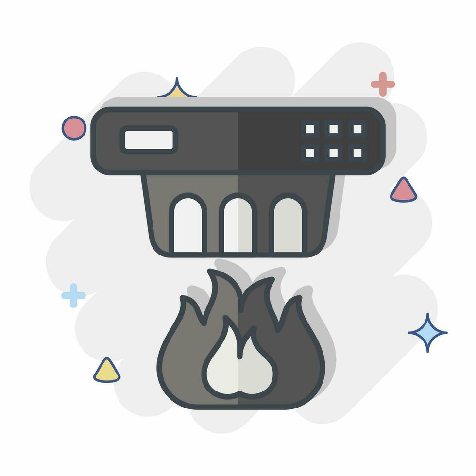 icono fumar detector. relacionado a nuclear símbolo. cómic estilo. sencillo diseño editable. sencillo ilustración vector