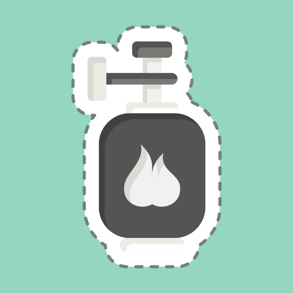 Sticker line cut Gas Tank. related to Nuclear symbol. simple design editable. simple illustration vector