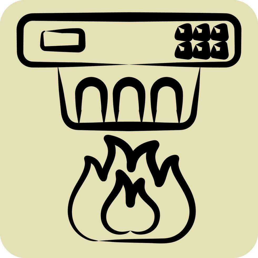 icono fumar detector. relacionado a nuclear símbolo. mano dibujado estilo. sencillo diseño editable. sencillo ilustración vector