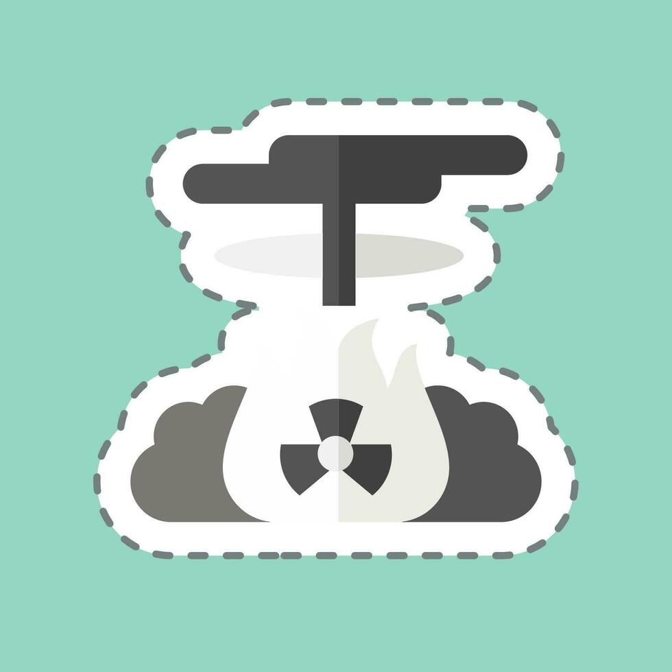 Sticker line cut Nuclear Blast. related to Nuclear symbol. simple design editable. simple illustration vector