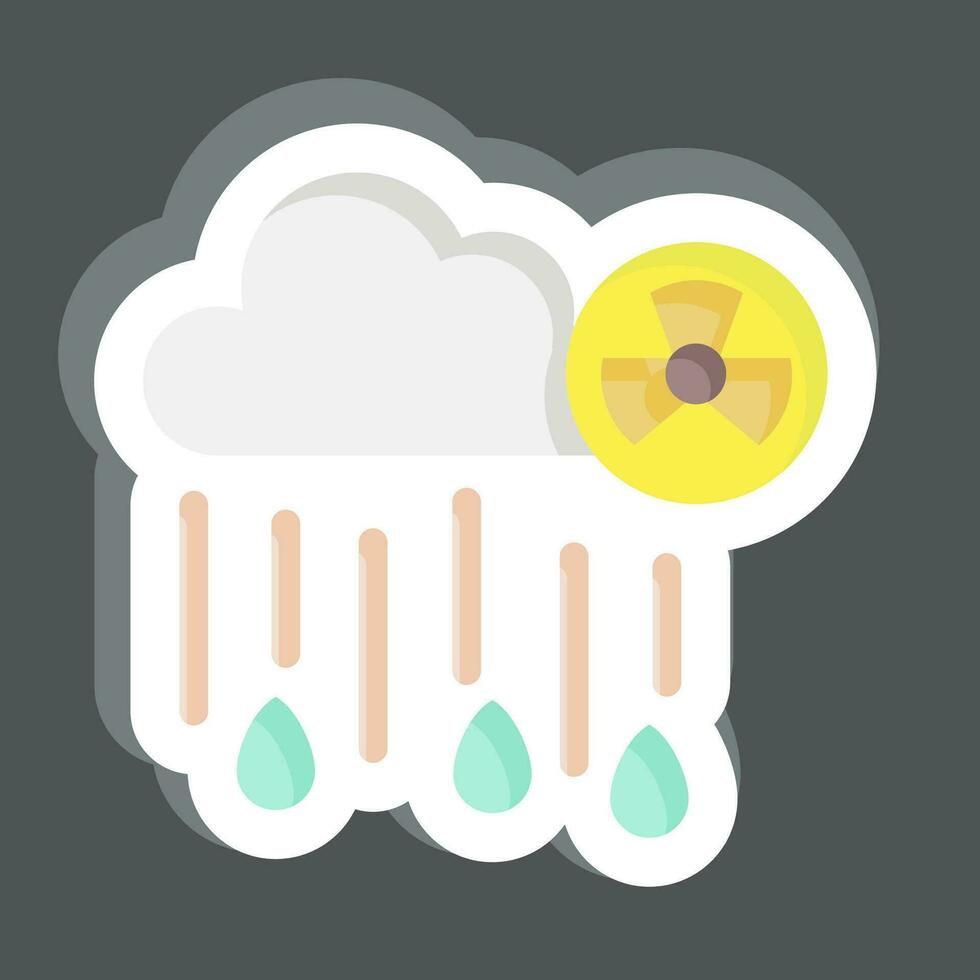 Sticker Nuclear Rain. related to Nuclear symbol. simple design editable. simple illustration vector