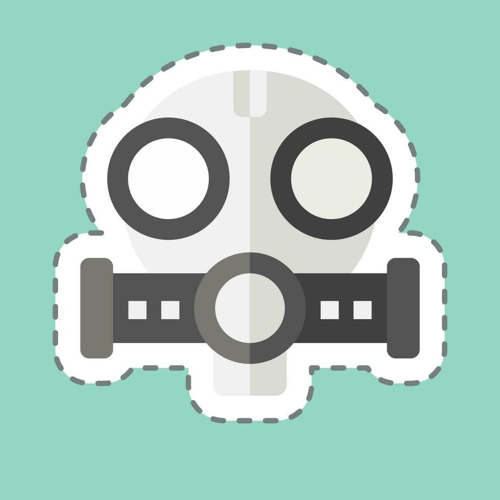 Sticker line cut Mask. related to Nuclear symbol. simple design editable. simple illustration vector