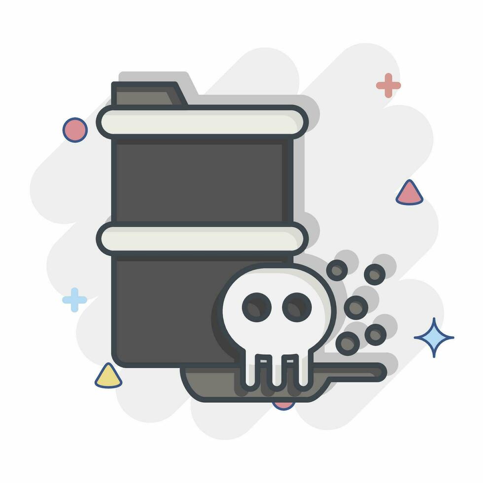 Icon Toxic Waste. related to Nuclear symbol. comic style. simple design editable. simple illustration vector