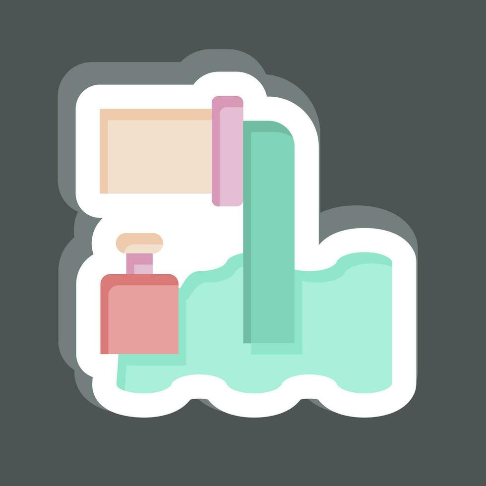 Sticker Sewage Pipe. related to Nuclear symbol. simple design editable. simple illustration vector