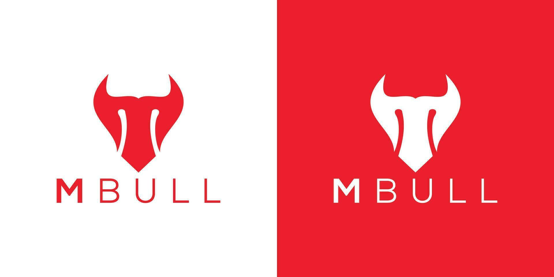 Trendy and Professional letter M bull head logo design vector template