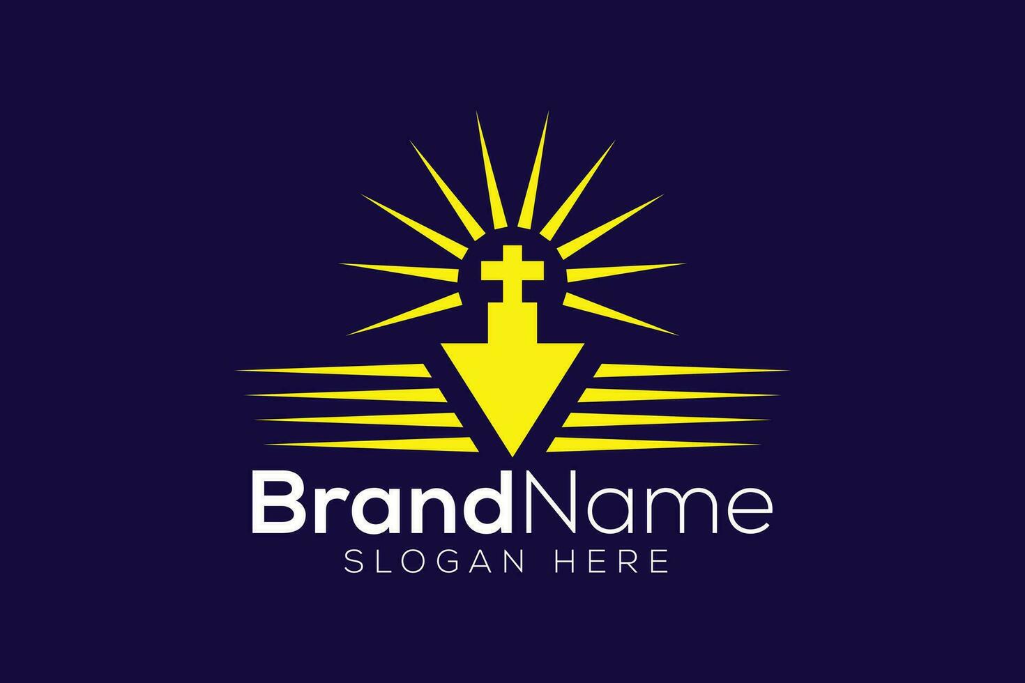 Trendy and Professional victory church sign Christian and peaceful vector logo