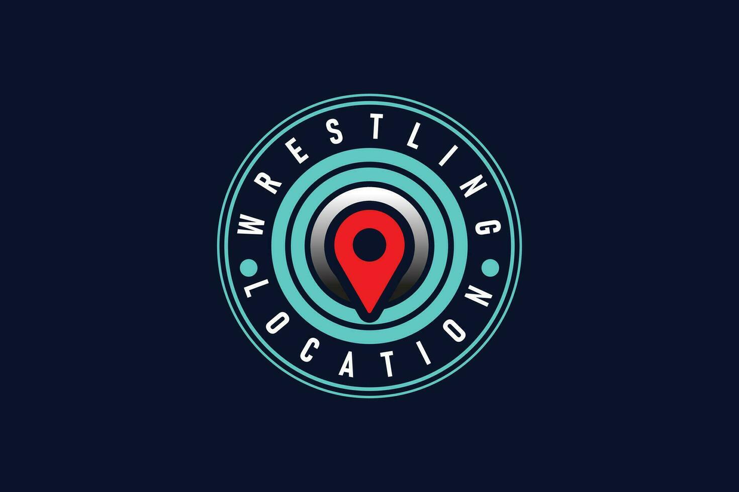 Professional wrestling and location or wrestling ground logo design vector template