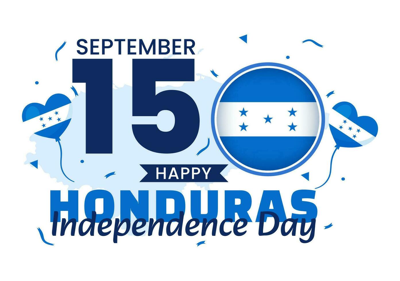 Happy Honduras Independence Day Vector Illustration on September 15 with Waving Flag Background in National Holiday Hand Drawn Templates