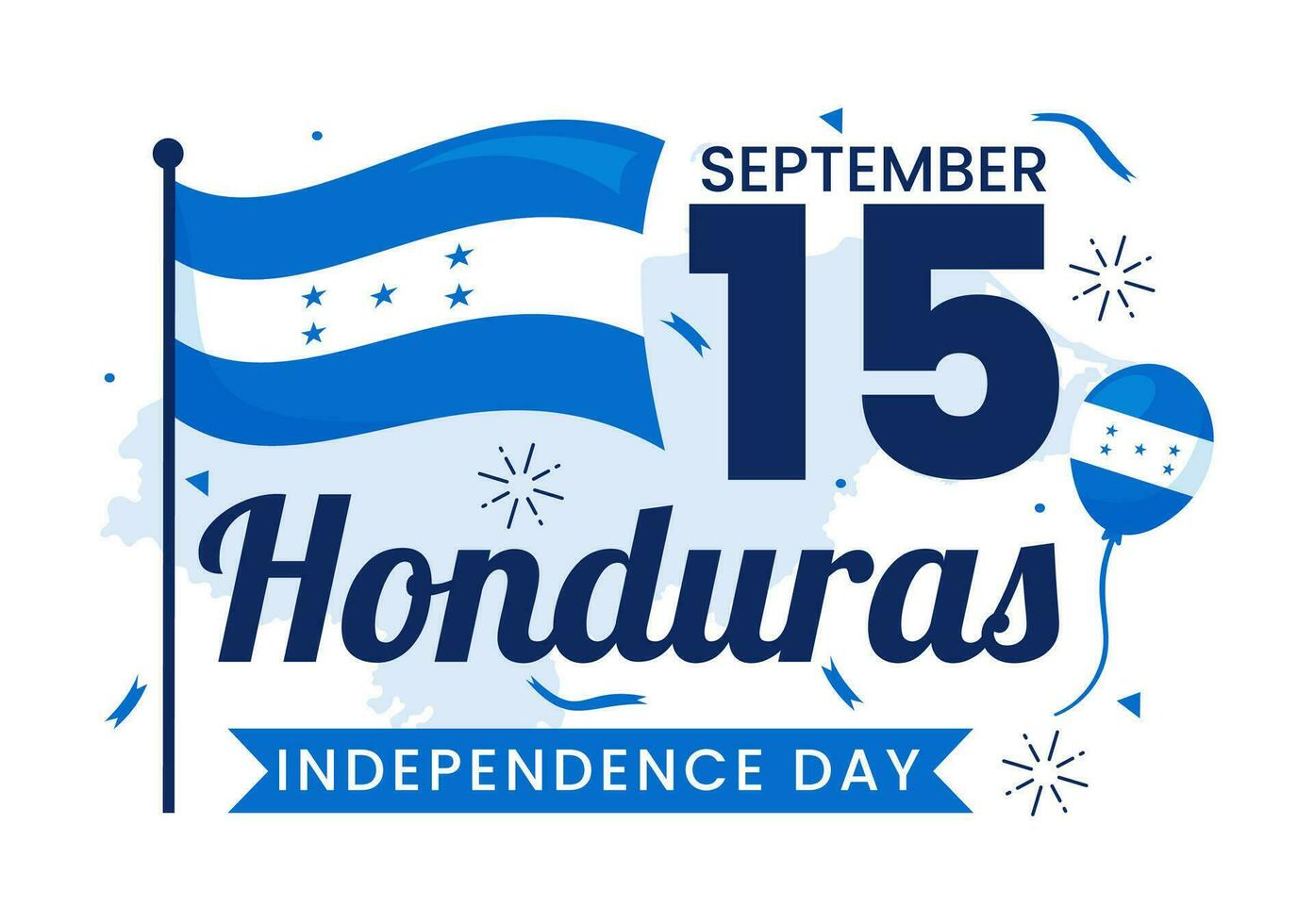 Happy Honduras Independence Day Vector Illustration on September 15 with Waving Flag Background in National Holiday Hand Drawn Templates