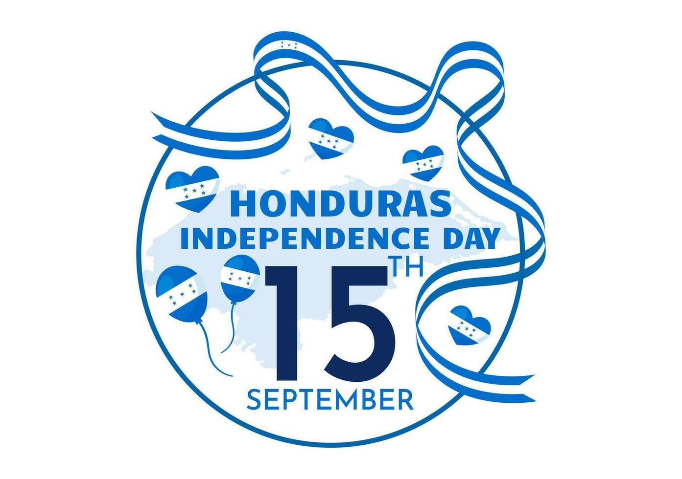 Happy Honduras Independence Day Vector Illustration on September 15 with Waving Flag Background in National Holiday Hand Drawn Templates